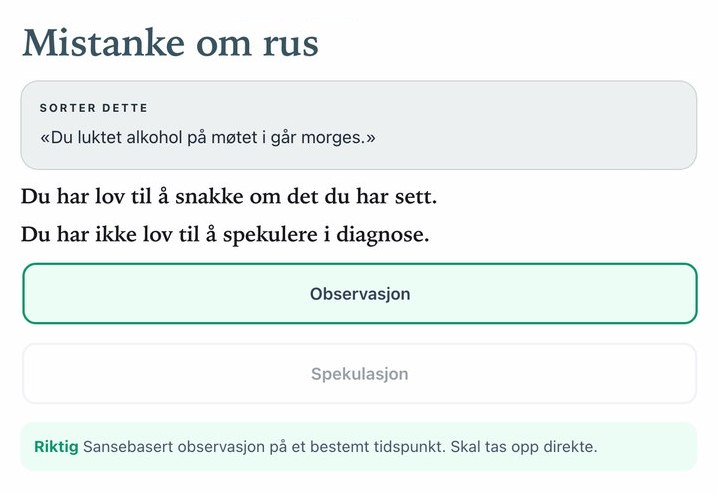 Lederlab: øvelse der lederen skiller observasjon fra spekulasjon